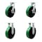 Service Caster 12'' Heavy Duty Green Poly on Cast Iron Wheel Caster Set 2 Brakes 2 Rigid, 4PK CRAN-SCC-KP92S1230-PUR-GB-SLB-2-R-2 - alternate 1